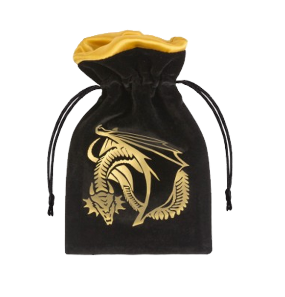 Dice Bag: Dragon Black and Golden