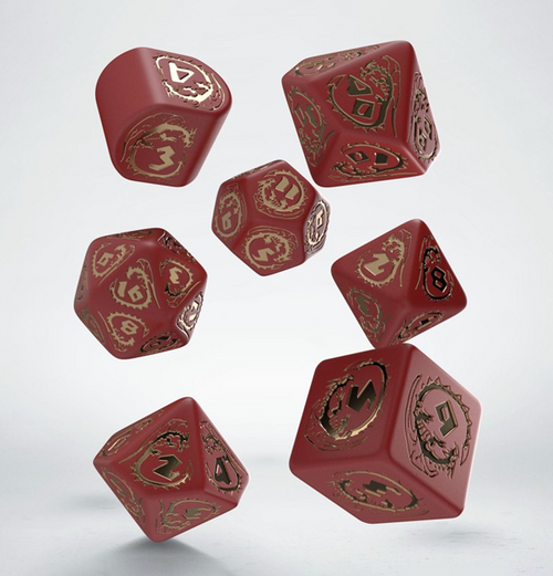 Dragons: Modern Dice Set - Red & Gold