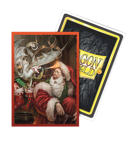 Dragon Shield Brushed Art Sleeves (100) - Christmas Dragon 2021