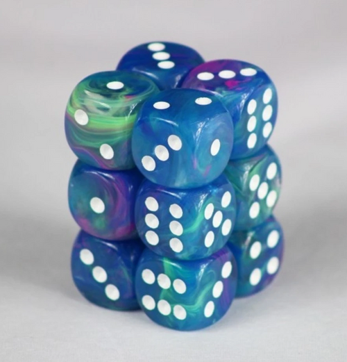 Festive™ – 16mm d6 Waterlily w/white Dice Block