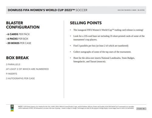 Panini Donruss FIFA Womens World Cup 2023 - Blaster Box