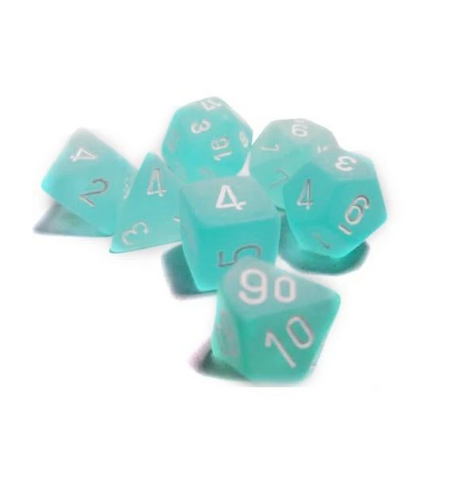 Frosted™ – Polyhedral Teal w/white 7-Die Set