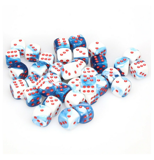 Gemini™ – 12mm d6 Astral Blue-White w/red Dice Block™