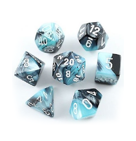 Gemini™ – Polyhedral Black-Shell w/white 7-Die Set