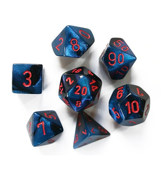 Gemini™ – Polyhedral Black-Starlight w/red 7-Die Set