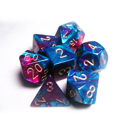 Gemini™ – Polyhedral Blue-Purple w/gold 7-Die Set