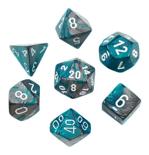 Gemini™ – Polyhedral Steel-Teal w/white 7-Die Set