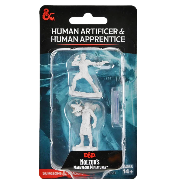 Nolzur's Marvelous Miniatures - Human Artificer & Human Apprentice