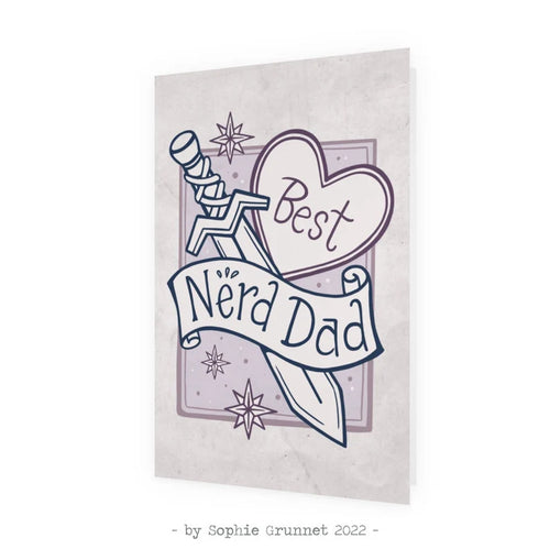 Postkort: Best Nerd-Dad (lille med kuvert)