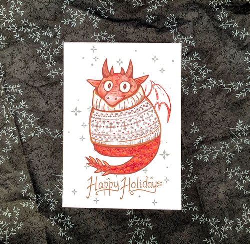 Julekort: Sweater Dragon (med kuvert)