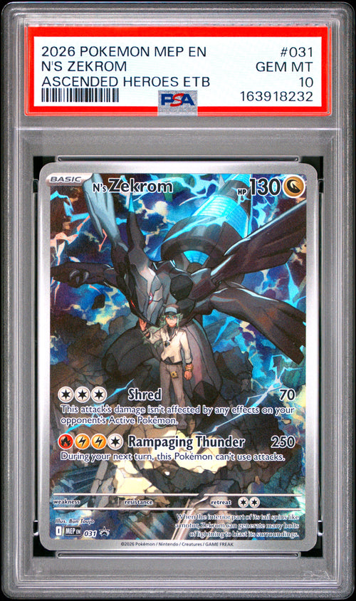 N's Zekrom #031 Ascended Heroes Etb Pokemon Mep En-me Black Star Promo 2026 PSA 10