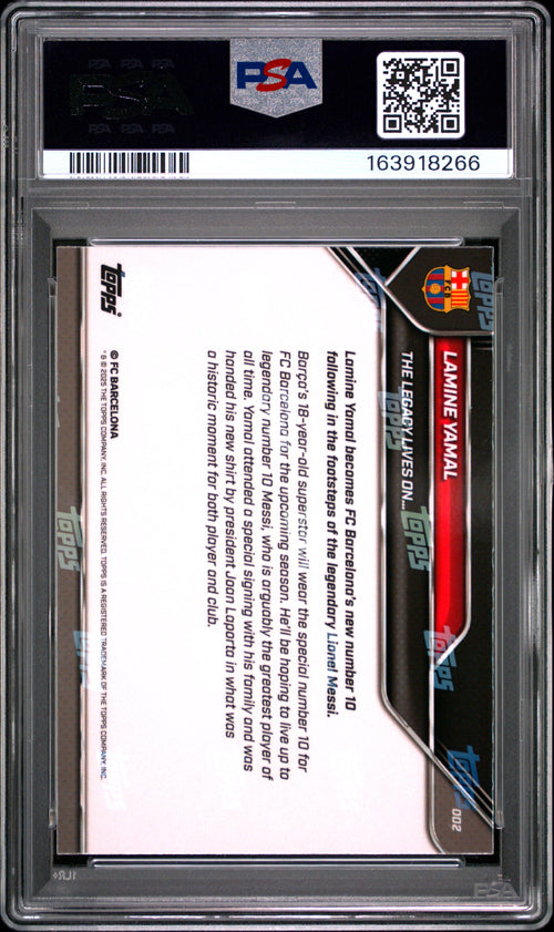 Lamine Yamal #2 Topps Now Fc Barcelona 2025-2026 PSA 8