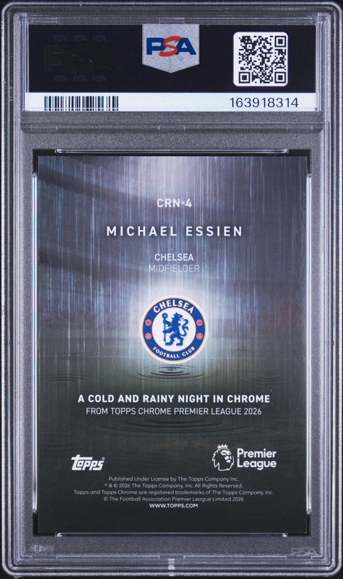 Michael Essien #4 A Cold/rainy Night In Chrome Topps Chrome Premier League A Cold And Rainy Night In Chrome 2025-2026 PSA 9