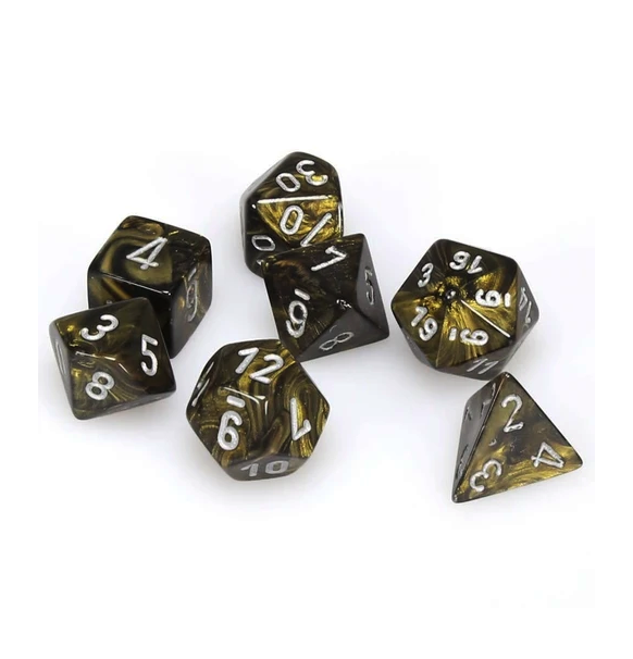 Leaf™ – Polyhedral Black-Gold w/silver 7-Die Set