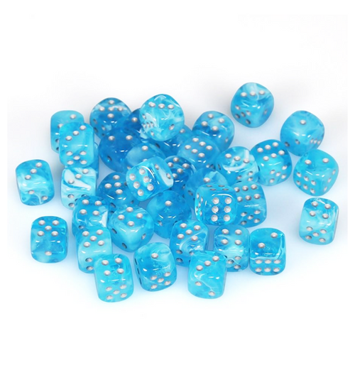 Luminary™ – 12mm d6 Sky w/silver Dice Block™