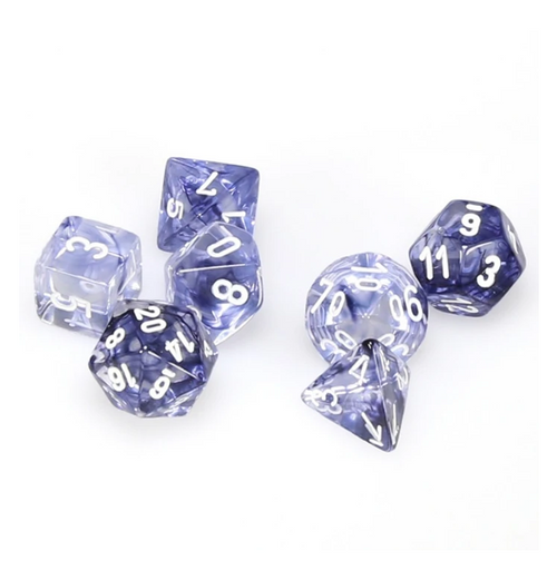 Nebula™ – Polyhedral Black w/white 7-Die Set