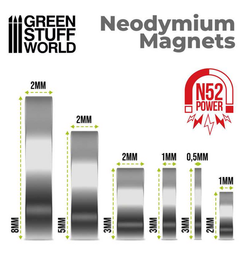 Green Stuff World: Magnet 2x1 mm - 100 stk