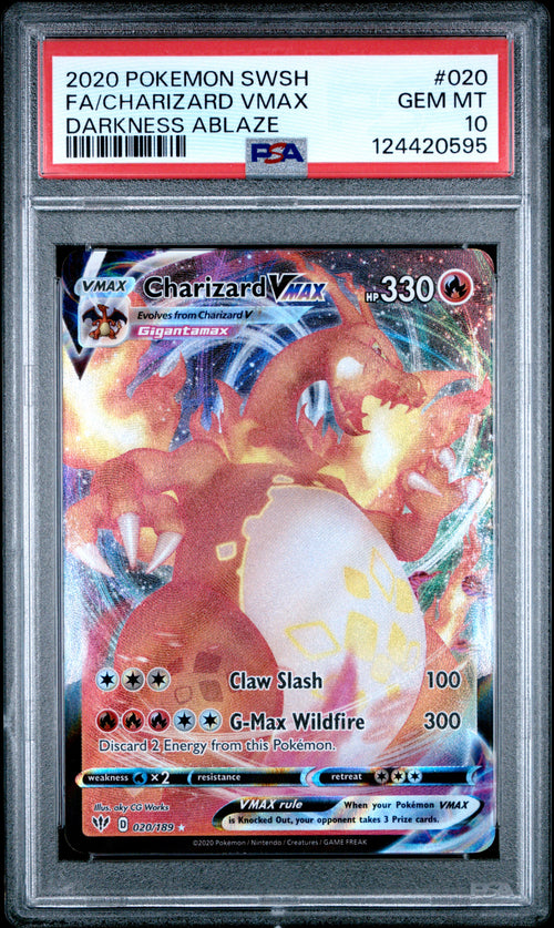 Charizard VMAX #020 Darkness Ablaze Pokemon Sword & Shield 2020 PSA 10