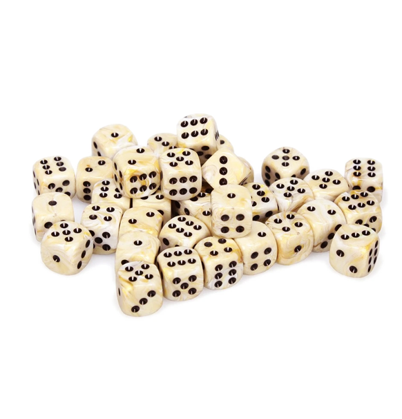 Opaque – 12mm d6 Ivory w/black Dice Block™