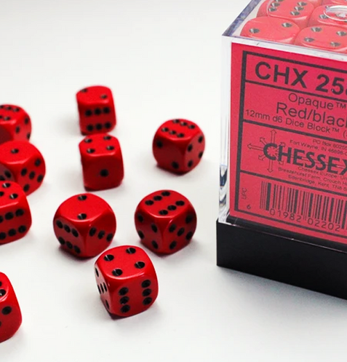 Opaque – 12mm d6 Red w/black Dice Block™