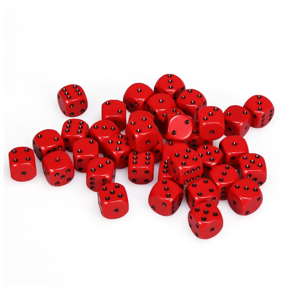 Opaque – 12mm d6 Red w/black Dice Block™