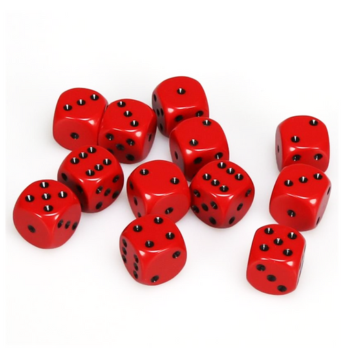 Opaque™ – 16mm d6 Red w/black Dice Block