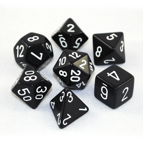 Opaque™ – Polyhedral Black w/white 7-Die Set