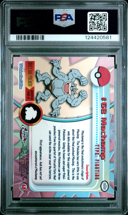 Machamp #68 Pokemon T.v. Topps Chrome 2000 PSA 5
