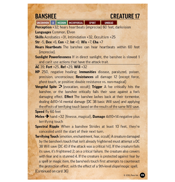 Pathfinder 2nd: Bestiary - Battle Cards (Eng)