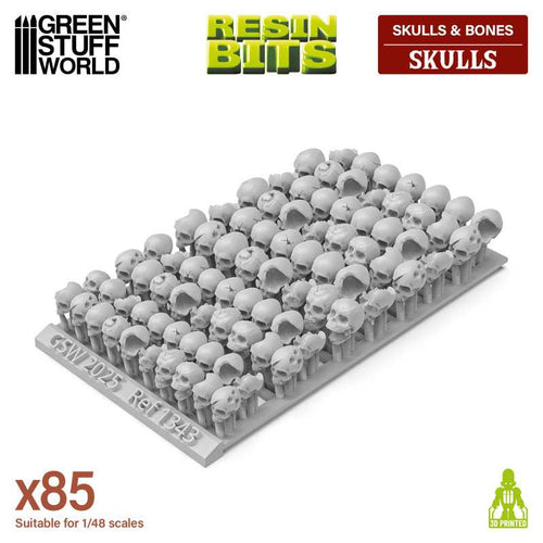 Green Stuff World: 3D Printed Set - Resin Skulls (85 Stk)