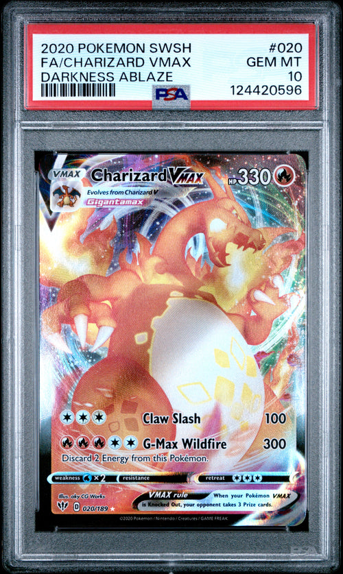 Charizard VMAX #020 Darkness Ablaze Pokemon Sword & Shield 2020 PSA 10