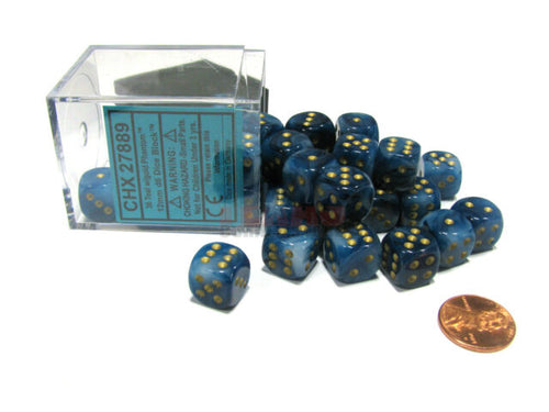 Phantom™ – 12mm d6 Teal/gold Dice Block™