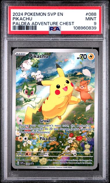 Pikachu [Paldea Adventure Chest] #88 PSA 9 [Pokemon SVP Black Star Promo 2024]