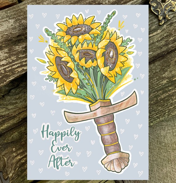 Postkort: Sword Bouquet (med kuvert)