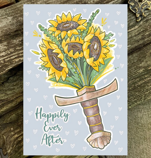 Postkort: Sword Bouquet (med kuvert)