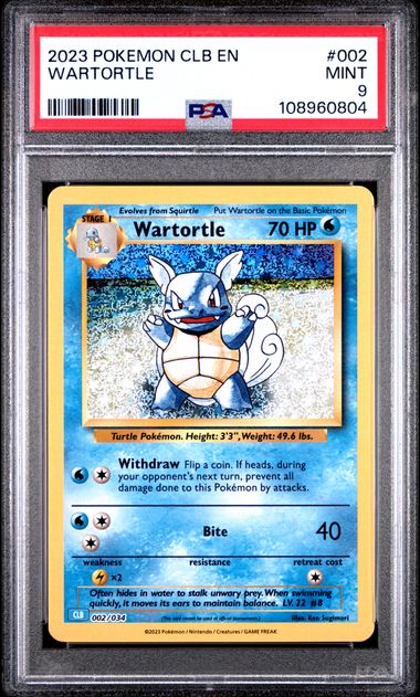 Wartortle #2 PSA 9 [Pokemon CLB Trading Card Game Classic 2023]