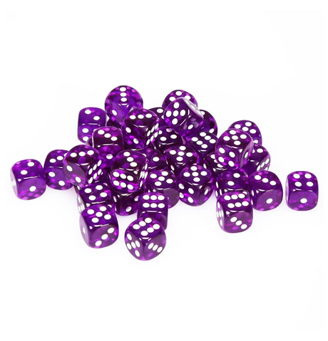 Translucent – 12mm d6 Purple w/white Dice Block™