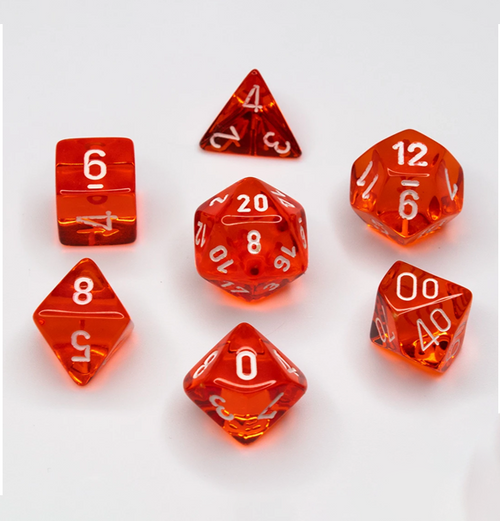 Translucent™ – Polyhedral Orange w/white 7-Die Set