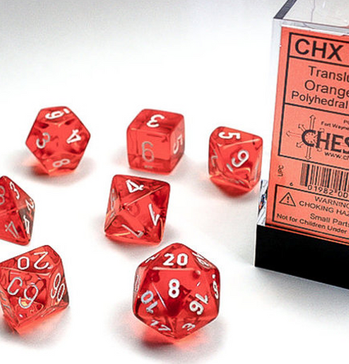 Translucent™ – Polyhedral Orange w/white 7-Die Set