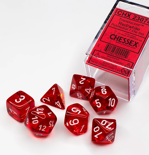 Translucent™ – Polyhedral Red w/white 7-Die Set