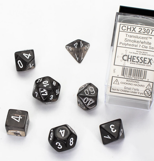 Translucent™ – Polyhedral Smoke w/white 7-Die Set