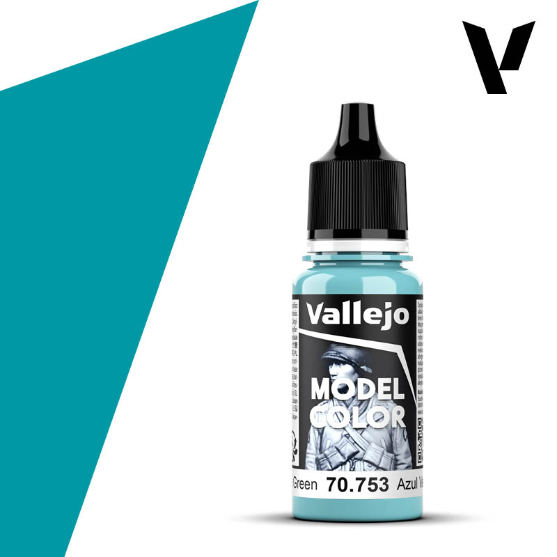 Vallejo Model Color: (70753) Light Blue Green 18ml