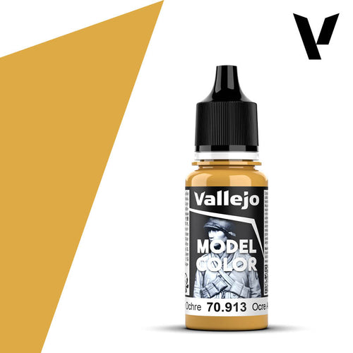 Vallejo Model Color: (70913) Yellow Ochre Mat 18ml