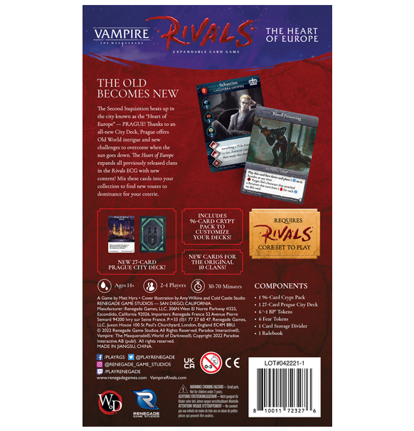 Vampire The Masquerade: Rivals Expandable Card Game - Heart of Europe (Exp) (Eng)