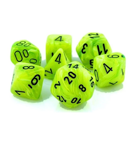 Vortex – Polyhedral Bright Green w/black 7-Die Set