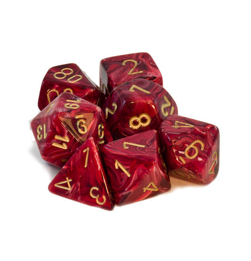 Vortex – Polyhedral Burgundy w/gold 7-Die Set