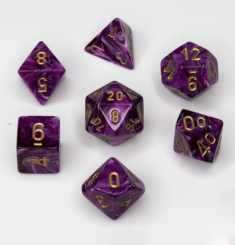 Vortex™ – Polyhedral Purple w/gold 7-Die Set