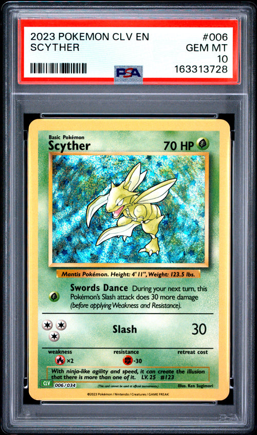 Scyther #006 Pokemon Clv-trading Card Game Classic Venusaur & Lugia EX Deck 2023 PSA 10
