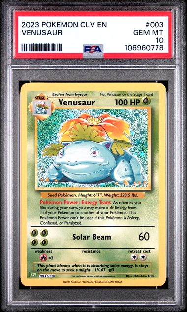 Venusaur #3 PSA 10 [Pokemon CLV Trading Card Game Classic 2023]