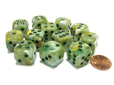 Marble™ – 16mm d6 Green w/dark green Dice Block indhold